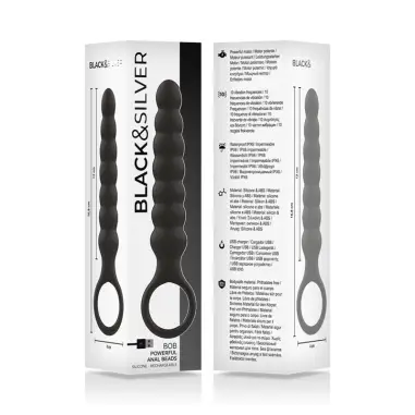 Bob Potente Vibrador Dilatador Anal Silicona | Black&silver