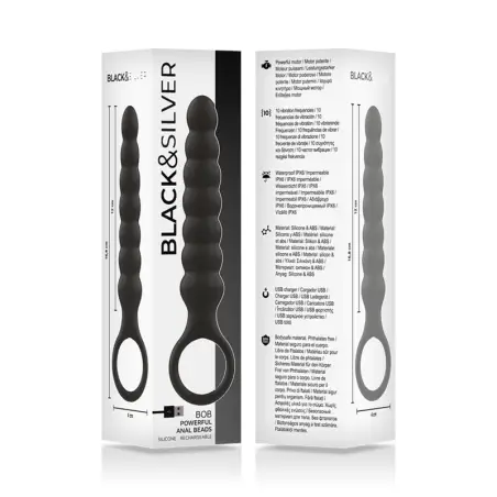 Bob Potente Vibrador Dilatador Anal Silicona | Black&silver