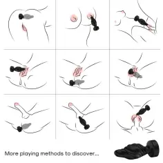 ARMONY - VIBRADOR & PLUG ANAL CONTROL REMOTO NEGRO 2