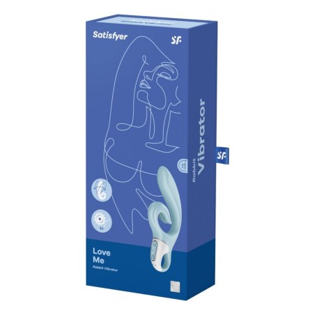 SATISFYER - LOVE ME VIBRADOR RABBIT AZUL SATISFYER VIBRATOR