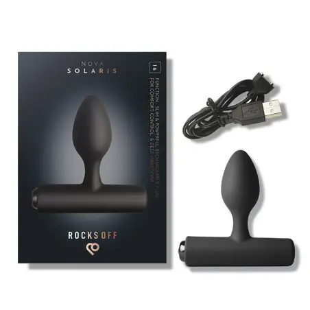 Nova Solaris Plug Anal Fino Recargable 16 Funciones Negro