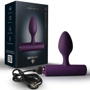 ROCKS-OFF - NOVA SOLARIS PLUG ANAL FINO RECARGABLE 16 FUNCIONES VIOLETA