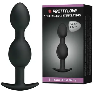 Bolas Anales Silicona 12.5 cm Negro | Pretty Love