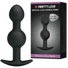 PRETTY LOVE - BOLAS ANALES SILICONA ESTIMULACION ESPECIAL 10.3 CM NEGRO 2