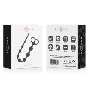 Jaiden Anal Beads Negro - Silicona Suave | Intense