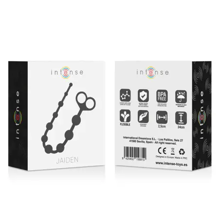 Jaiden Anal Beads Negro - Silicona Suave | Intense