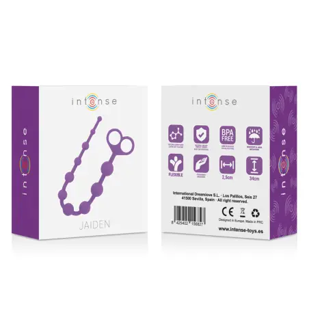 Jaiden Anal Beads Lila - Silicona Suave | Intense