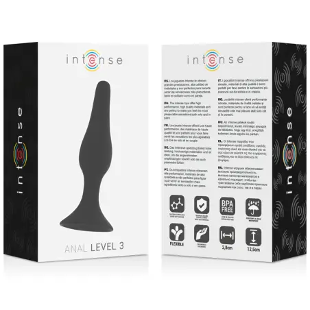 Anal Level 3 12.5 cm Negro - Silicona Suave | Intense