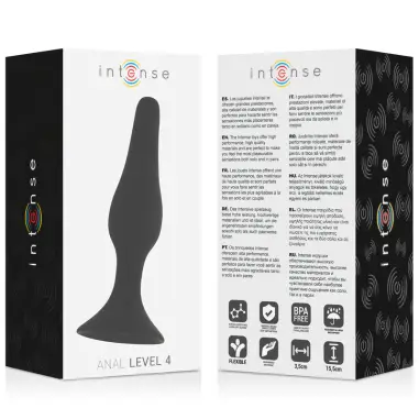 Anal Level 4 15.5 cm Negro - Silicona Suave | Intense