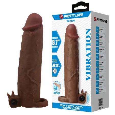 PRETTY LOVE - XERXES FUNDA PARA PENE VIBRADORA 22 CM Ø 4,5 CM COLOR MARRÓN