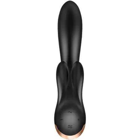 Double Flex Vibrador APP Negro - Recargable | Satisfyer