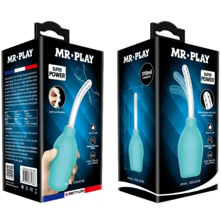 Pera Anal Ducha de Goma Azul - Sumergible | MR Play