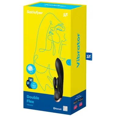 Double Flex Vibrador APP Negro - Recargable | Satisfyer