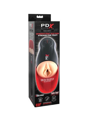PDX ELITE - MASTURBADOR STROKER FUCK-O-MATIC VAGINA DOBLE VIBRACIÓN PENE & TESTÍCULOS 