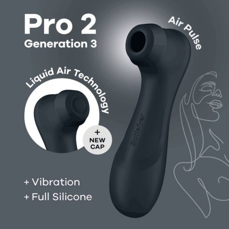 SATISFYER - PRO 2 GENERACIÓN 3 LIQUID AIR TECHNOLOGY NEGRO SATISFYER AIR PULSE
