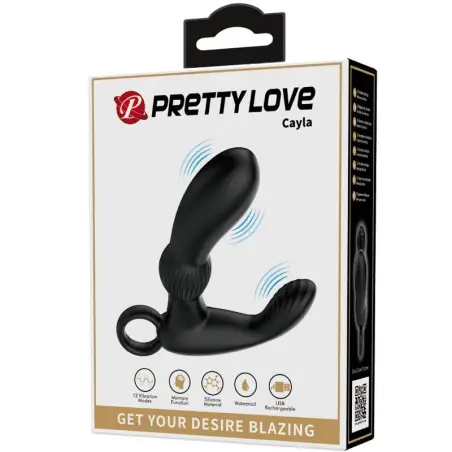 Cayla Masajeador Vibrador Anal Negro | Pretty Love