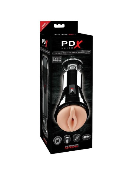 PDX ELITE - MASTURBADOR CON VIBRACIÓN Y EFECTO COMPRESOR 