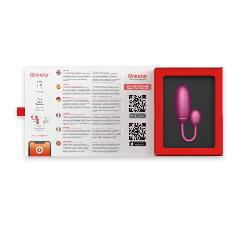ONINDER - DENVER HUEVO VIBRADOR ROSA 7 X 2.7 CM - APP GRATUITA 
