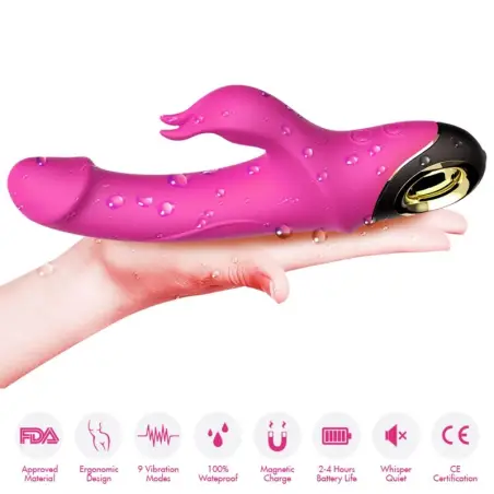 Meteror Dildo Vibrador Rabbit Rotador Fucsia | Armony