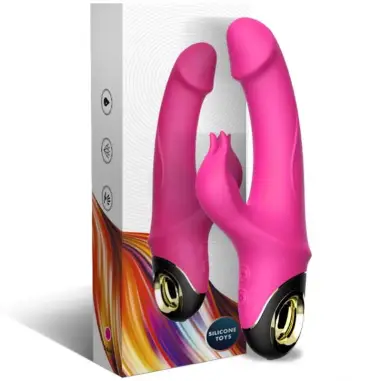Meteror Dildo Vibrador Rabbit Rotador Fucsia | Armony