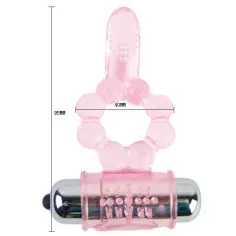 BAILE - ANILLO SILICONA 10 RITMOS LENGUA CON VIBRACIÓN ROSA 2