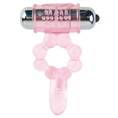 Anillo Silicona 10 Ritmos Lengua con Vibración Rosa | Baile