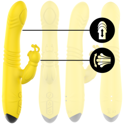 INTENSE - TOKY VIBRADOR MULTIFUNCIÓN RECARGABLE UP & DOWN CON ESTIMULADOR DE CLITORIS AMARILLO INTENSE FUN 2