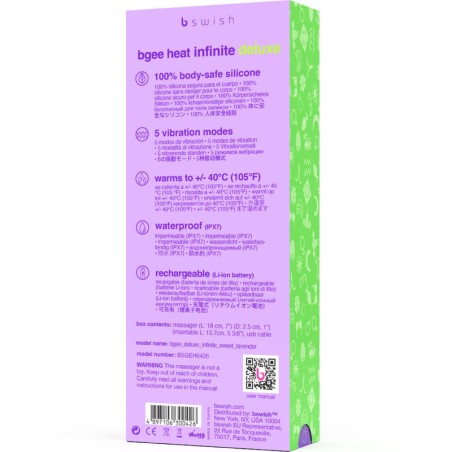 B SWISH - BGEE HEAT INFINITE DELUXE VIBRADOR RECARGABLE SILICONA LAVANDA B SWISH