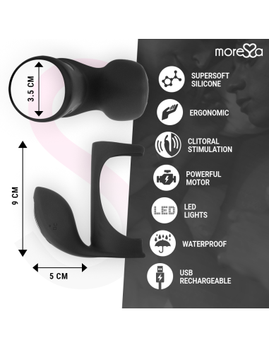 MORESSA - BRANDON POTENTE ANILLO VIBRADOR CON FUNDA DE ENGROSAMIENTO MASCULINO 
