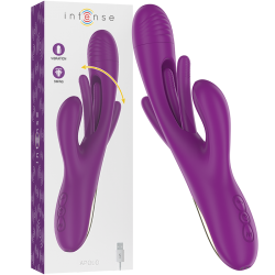 INTENSE - APOLO VIBRADOR MULTIFUNCIÓN RECARGABLE 7 VIBRACIONES CON LENGUA OSCILANTE MORADO INTENSE FUN