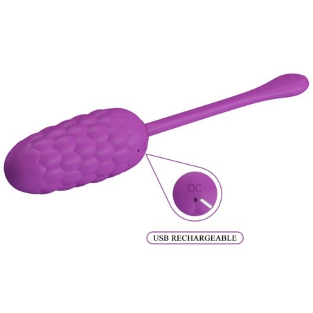 PRETTY LOVE - HUEVO VIBRADOR CON TEXTURA MARINA RECARGABLE MORADO PRETTY LOVE SMART