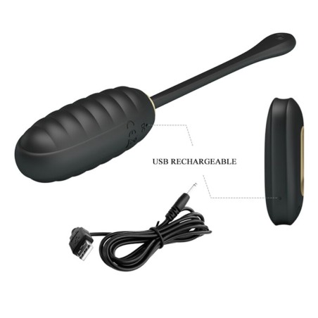 PRETTY LOVE - DOREEN HUEVO VIBRADOR DE LUJO RECARGABLE NEGRO CONTROL REMOTO PRETTY LOVE SMART