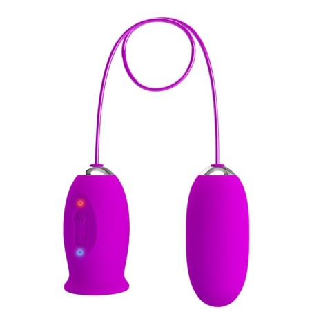 PRETTY LOVE - DAISY HUEVO DUAL VIBRADOR RECARGABLE MORADO PRETTY LOVE FLIRTATION