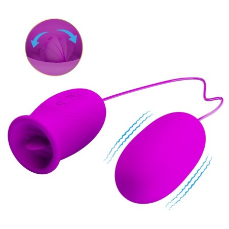 PRETTY LOVE - DAISY HUEVO DUAL VIBRADOR RECARGABLE MORADO PRETTY LOVE FLIRTATION