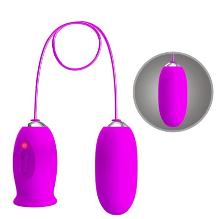 PRETTY LOVE - DAISY HUEVO DUAL VIBRADOR RECARGABLE MORADO PRETTY LOVE FLIRTATION