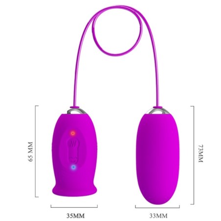 PRETTY LOVE - DAISY HUEVO DUAL VIBRADOR RECARGABLE MORADO PRETTY LOVE FLIRTATION