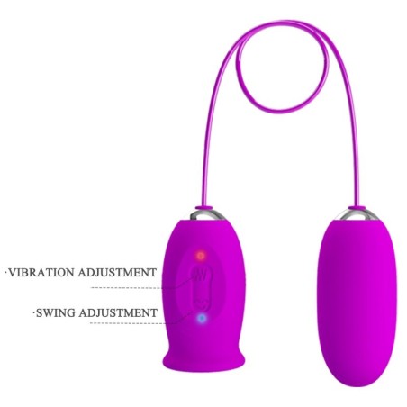 PRETTY LOVE - DAISY HUEVO DUAL VIBRADOR RECARGABLE MORADO PRETTY LOVE FLIRTATION
