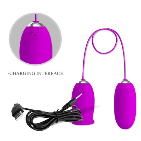 PRETTY LOVE - DAISY HUEVO DUAL VIBRADOR RECARGABLE MORADO PRETTY LOVE FLIRTATION