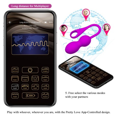 PRETTY LOVE - ELVIRA BOLAS VIBRADORAS RECARGABLE MORADO PRETTY LOVE SMART