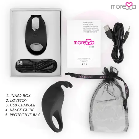 Brad Premium Silicone Recargable Negro - Rotación | Moressa