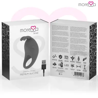 Brad Premium Silicone Recargable Negro - Rotación | Moressa