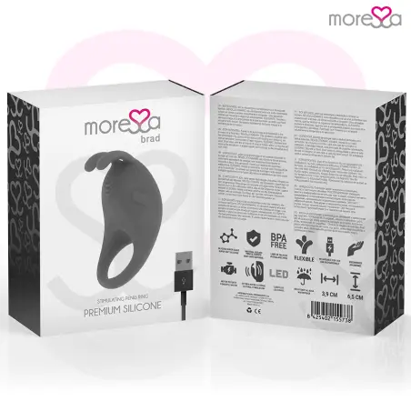 Brad Premium Silicone Recargable Negro - Rotación | Moressa