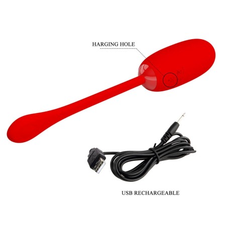 PRETTY LOVE - JULIUS HUEVO VIBRADOR IMPERMEBLE & RECARGABLE ROJO PRETTY LOVE SMART