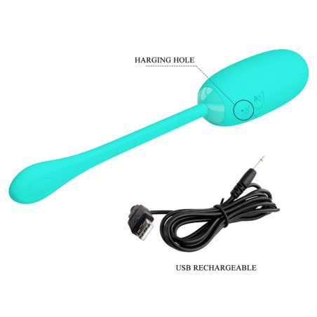 PRETTY LOVE - JULIUS HUEVO VIBRADOR IMPERMEBLE & RECARGABLE VERDE AGUA PRETTY LOVE SMART