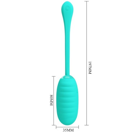 PRETTY LOVE - KIRK HUEVO VIBRADOR RECARGABLE VERDE AGUA PRETTY LOVE SMART