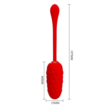 PRETTY LOVE - HUEVO VIBRADOR CON TEXTURA MARINA RECARGABLE ROJO PRETTY LOVE SMART