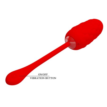 PRETTY LOVE - HUEVO VIBRADOR CON TEXTURA MARINA RECARGABLE ROJO PRETTY LOVE SMART