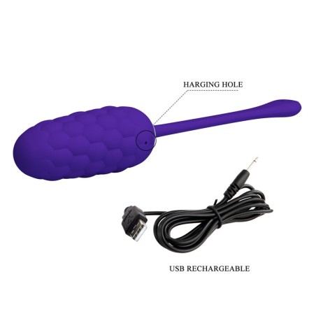 PRETTY LOVE - HUEVO VIBRADOR CON TEXTURA MARINA RECARGABLE LILA PRETTY LOVE SMART