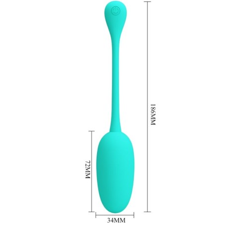 PRETTY LOVE - KNUCKER HUEVO VIBRADOR RECARGABLE VERDE AGUA PRETTY LOVE FLIRTATION