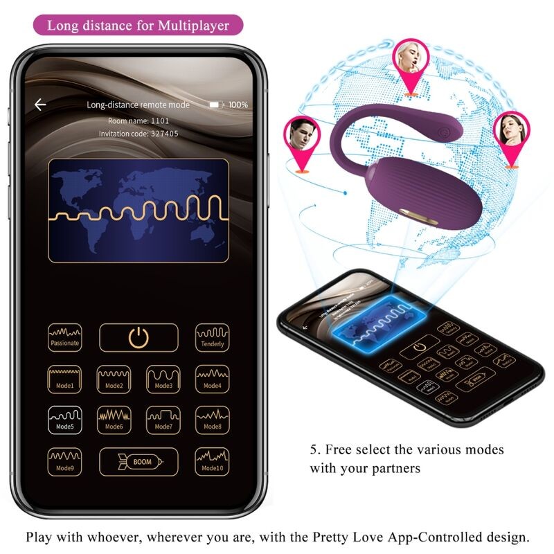 PRETTY LOVE - DOREEN HUEVO VIBRADOR RECARGABLE LILA 